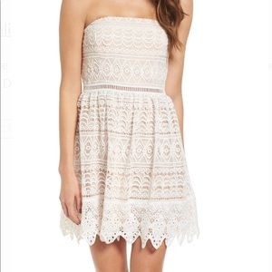 White Lace Strapless Dress